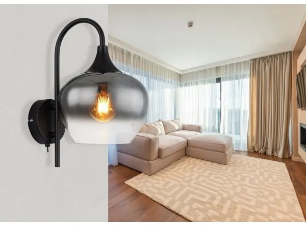 Lampă de perete MAXY 1xE27/40W/230V negru Globo 15548W