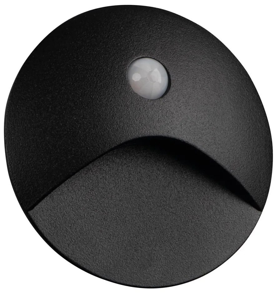 Kanlux 39124 - Lampă LED EXIN pentru trepte cu senzor, 2,5W/230V, 3000K, IP65, negru, rotund