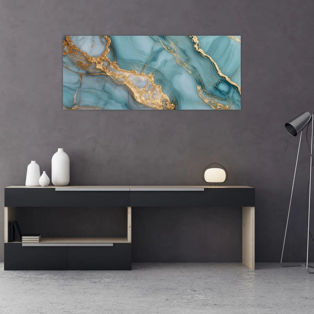 Tablou - Marmură turcoaz (120x50 cm)