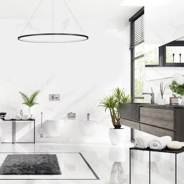 Lustr LED SATURNO 65W 230V, pr. 120 cm, IP44, antracit, pe cablu