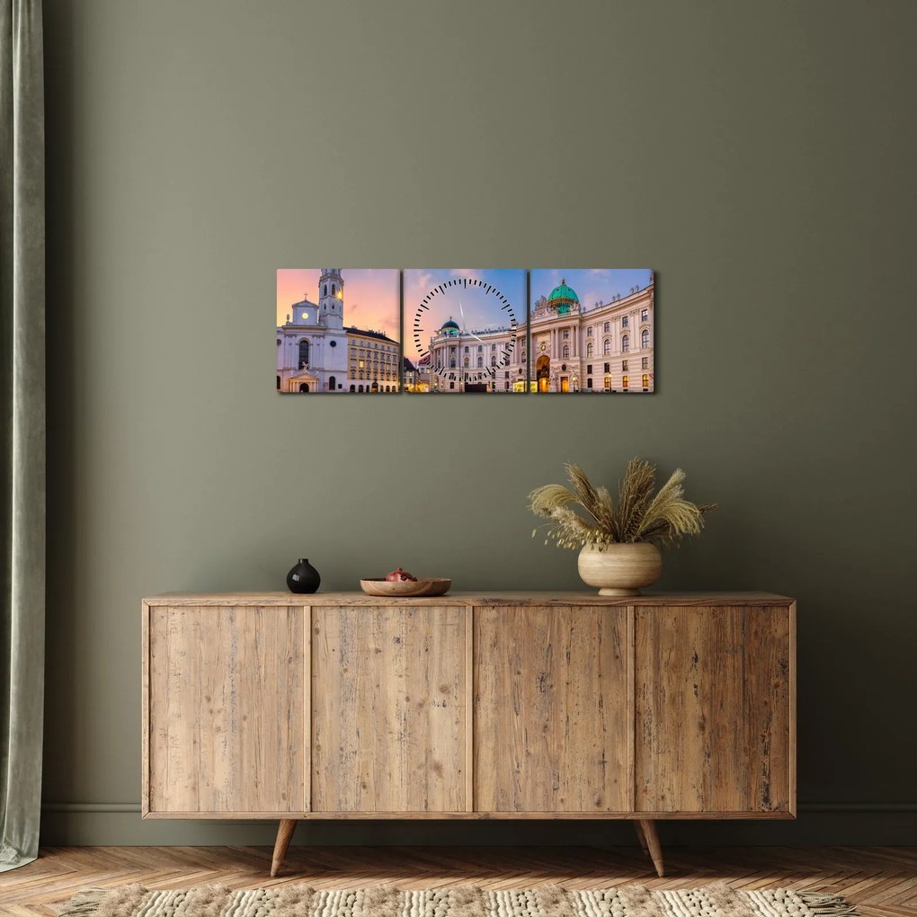 Tablou - Austria, Viena (cu ceas) (90x30 cm)