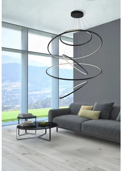 Azzardo AZ3417 - Lustră LED dimabilă pe cablu WHEEL LED/190W/230V crom lucios