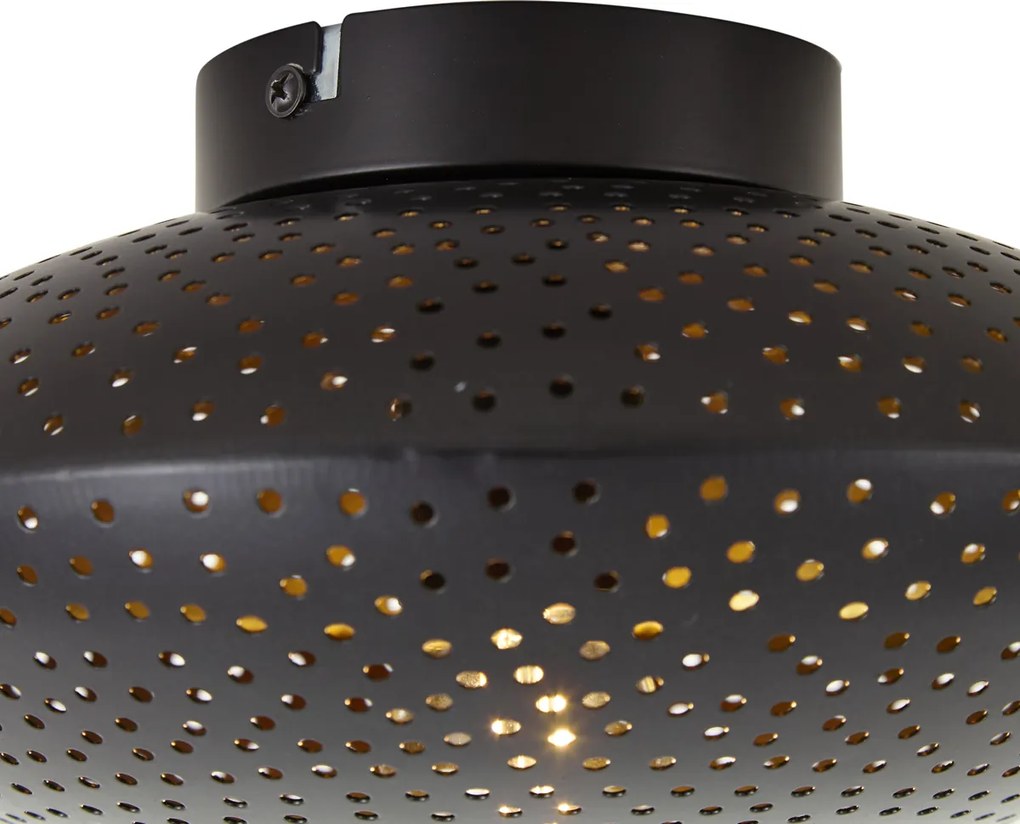 Plafoniera orientala neagra cu auriu 25 cm - Radiance