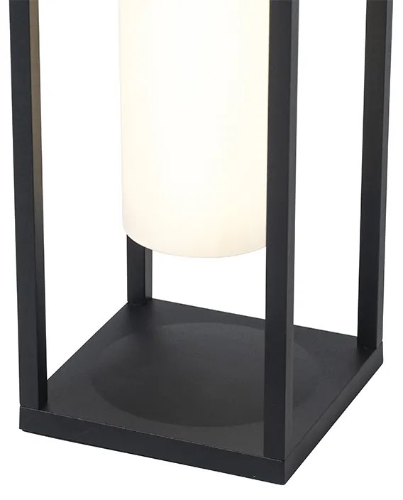 Lampă modernă de exterior neagră cu LED și dimmer solar - Denlu