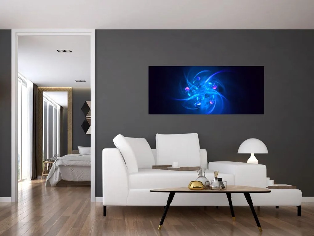 Tabloul modern cu abstracțiune albastră (120x50 cm)