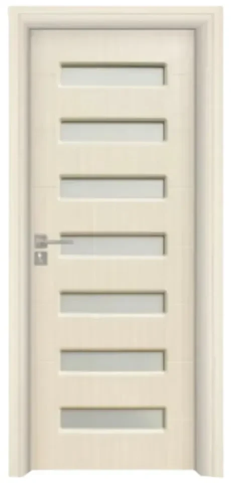Usa Interior din MDF Novo Doors ND318, Cadru din Lemn Masiv, Geam Sablat, KIT COMPLET, Toc , Manere si balamale incluse (Culoare: Wenge, Dimensiune: