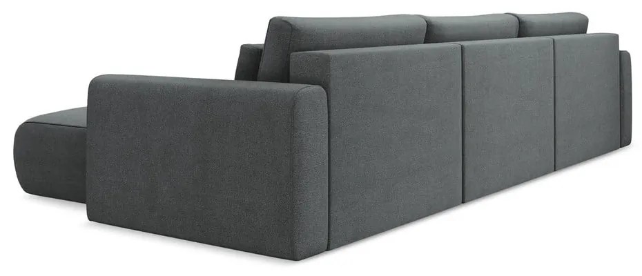 Colțar gri închis extensibil/cu spațiu de depozitare (în formă de "U") Kapua – Makamii