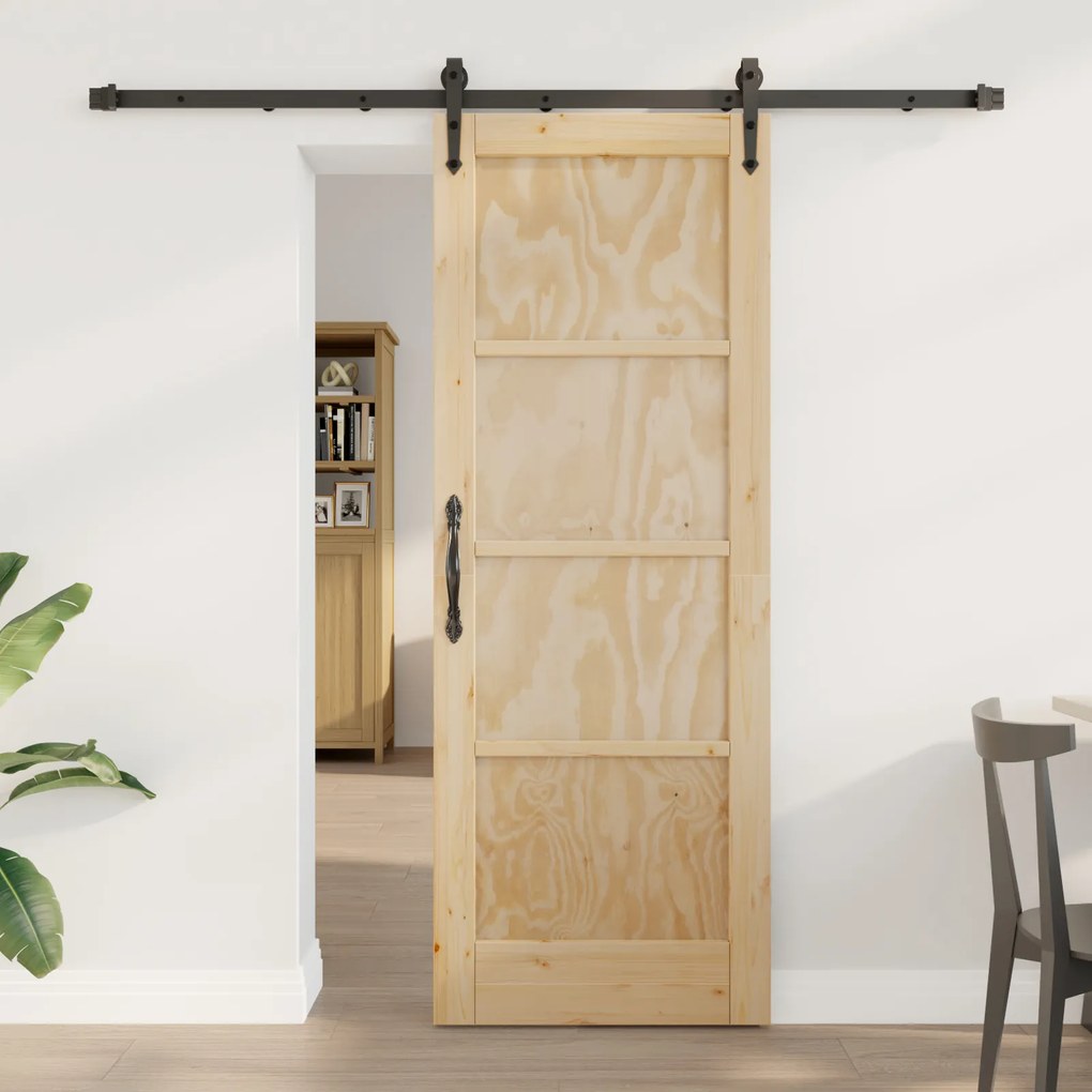 Ușa glisantă vidaXL cu set de hardware 73.5x198.5 cm din lemn masiv de pin
