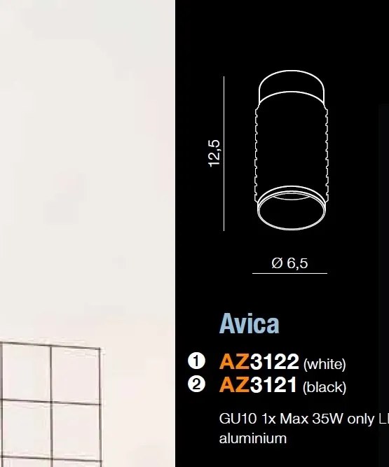 Spot aplicat tavan/plafon design modern Avica alb ZZ AZ3122
