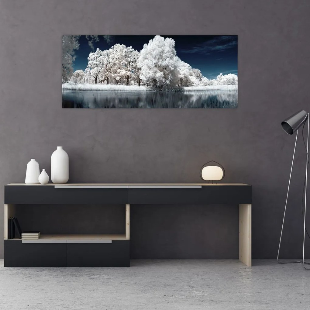 Tablou - Albă ca Zăpada Albă ca Zăpada Copaci (120x50 cm)