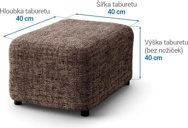 Gaico Huse bielastice VITTORIA maro taburet (40 x 40 x 40 cm)