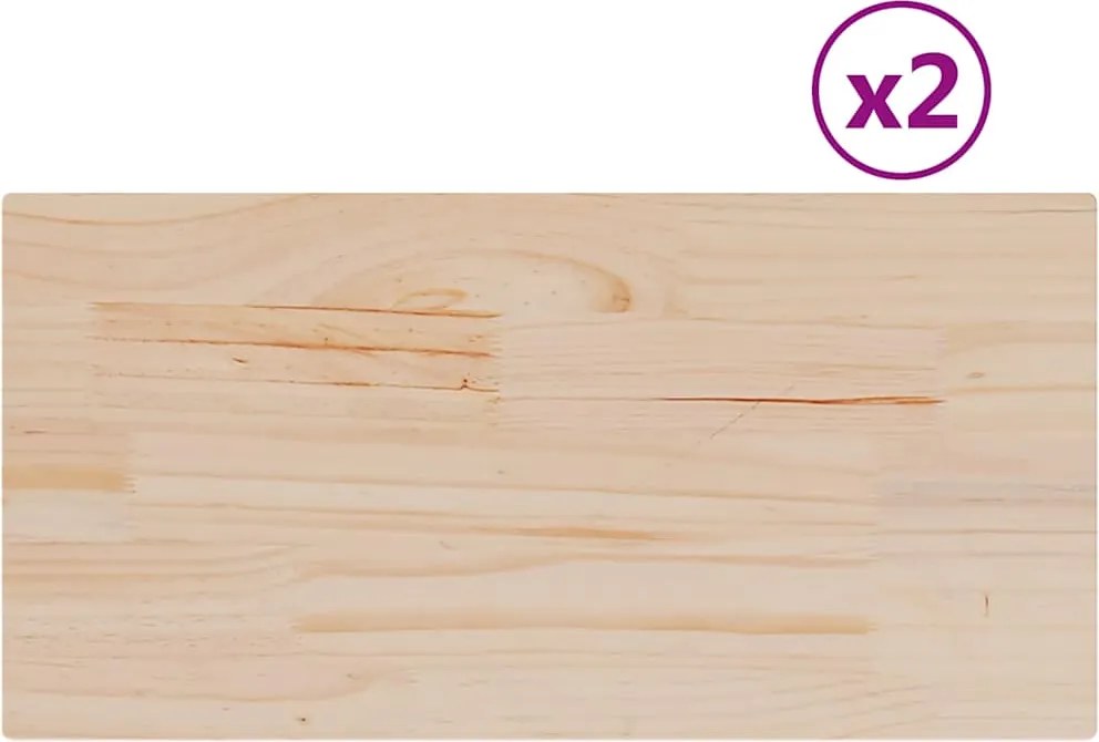 vidaXL Blaturi masă 2 buc. 60x30x1,7 cm dreptunghiulare lemn masiv pin