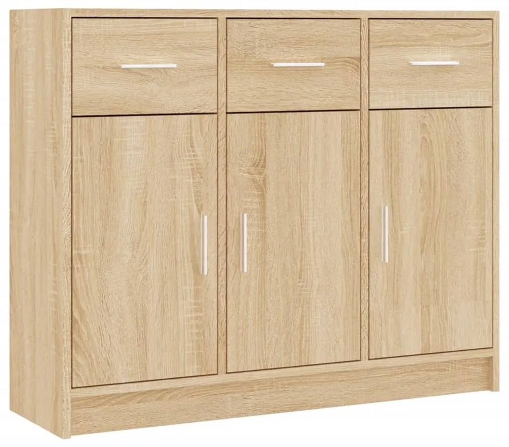 823011 vidaXL Servantă, stejar sonoma, 91x28x75 cm, lemn prelucrat