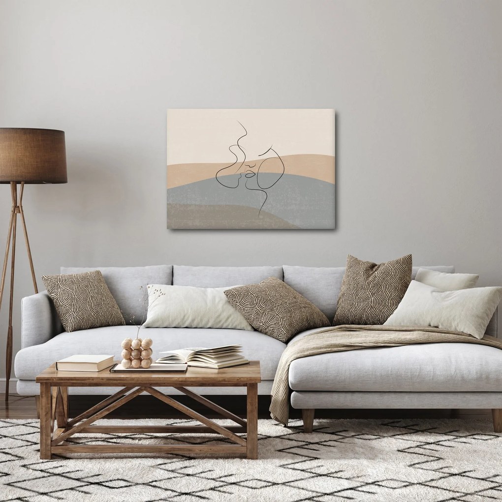 Tablou - Sărut de linie de artă (70x50 cm)
