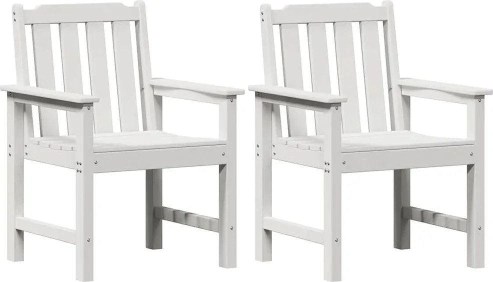 vidaXL Scaun de dining pentru grădină. 2 pcs Alb 65,5 x 59 x 88 cm