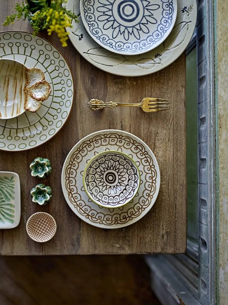 Set solniță și pipernița din ceramică verde cu finisaj texturat, 5×7 cm, „Cyrill"