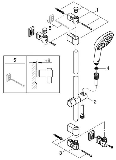 GROHE 26932001 - Set de duș VITALIO COMFORT 110, 900 mm, crom lucios