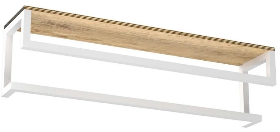 Suport de prosoape de perete cu raft 14x60 cm alb