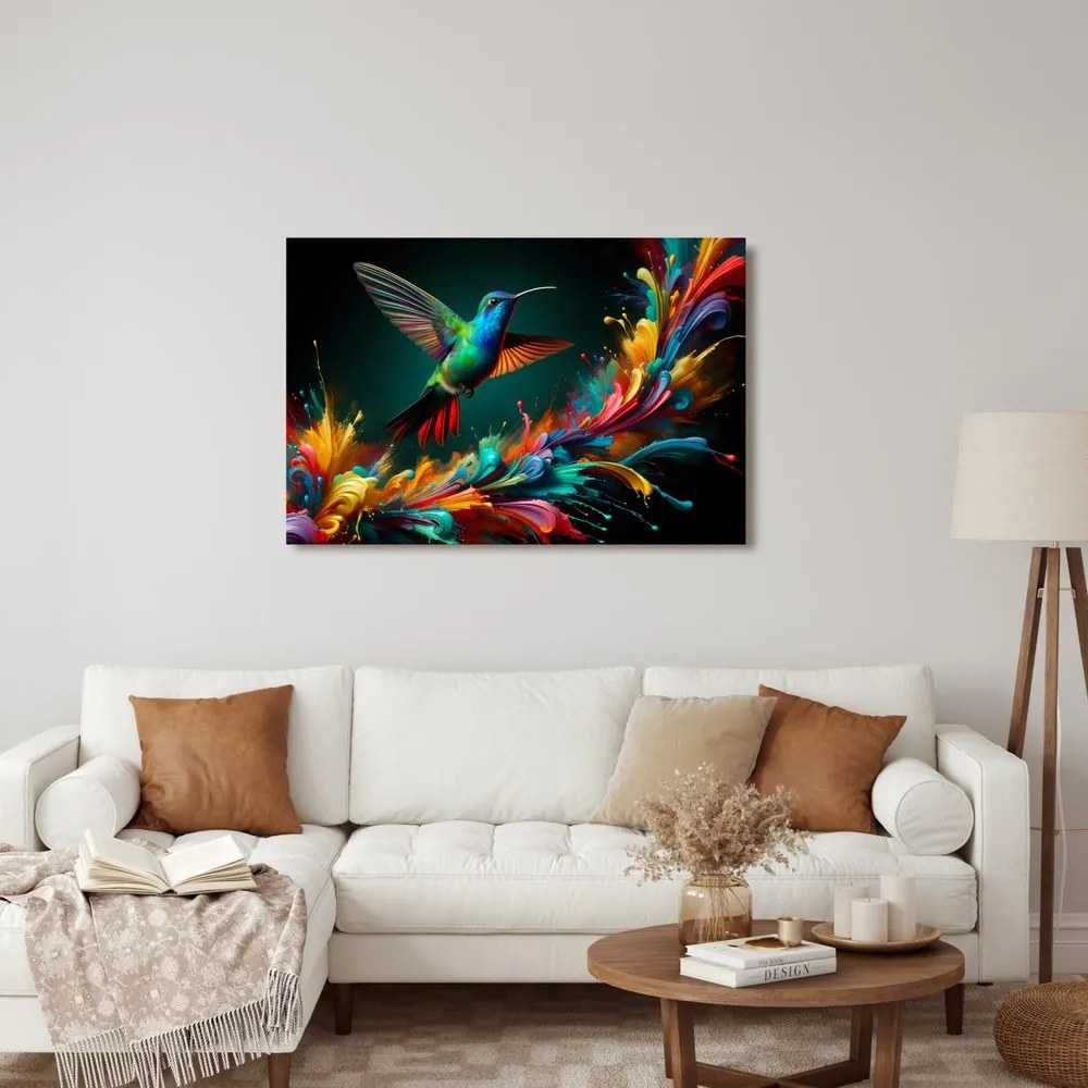 Tablou colibri colorat în zbor