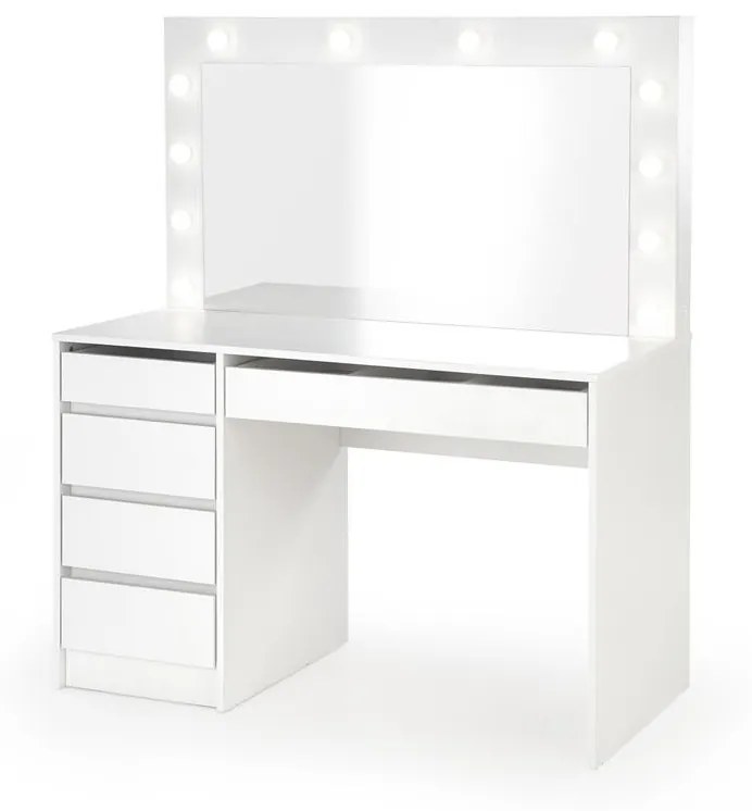 Masuta de toaleta cu oglinda si LED Hollywood XL – Alb
