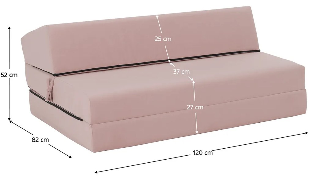 Scaun pliant/saltea VEDIS, rozu
