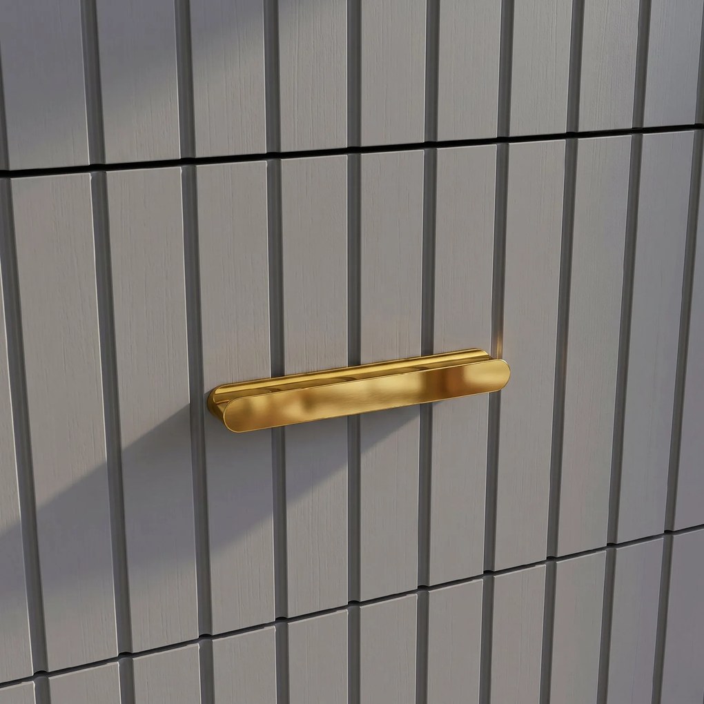 HOMCOM Comodă Modernă cu 4 Sertare, Unitate Sertar Depozitare cu Picioare din Aluminiu, 60x40x90 cm, Gri Închis