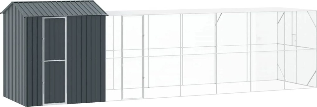 vidaXL Cușcă pentru păsări Antracit 824 x 208 x 247 cm Oțel Galvanizat