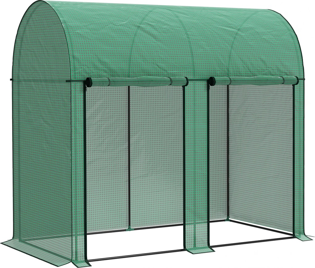 Outsunny Seră de grădină 2 m² dim. 2L x 1l x 1,78H m 2 Uși cu fermoar rulabile Oțel PE Densitate înaltă 140 g/m² Anti-UV alb | Aosom Romania