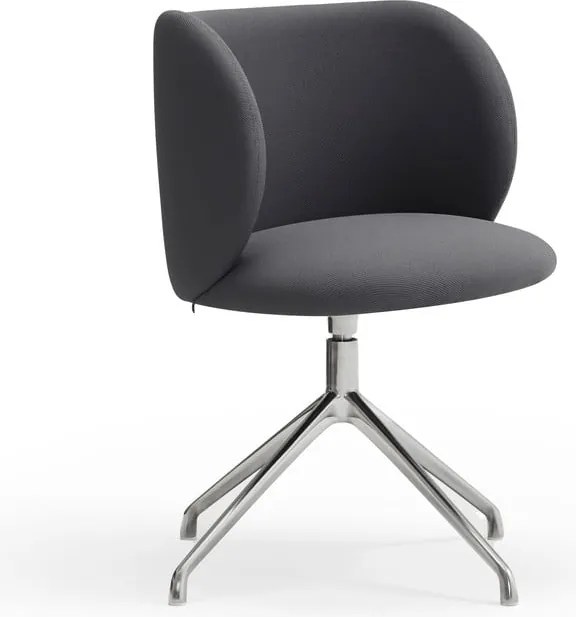 Scaun de sufragerie gri închis tapițat Mogi – Teulat