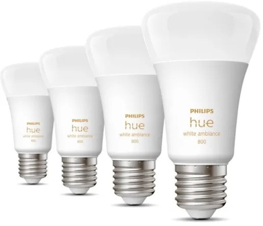 SET 4x bec LED dimabil Philips Hue WHITE AMBIANCE E27/6W/230V 2200-6500K
