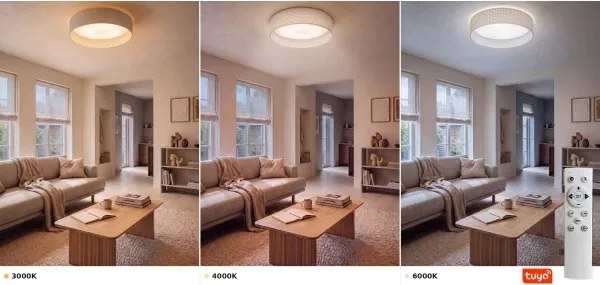 Brilagi-LED lampă LED dimabilă VEL. SM. ST. 36W/230V 3000-6000K, diam. 55 cm, cremă WT + telecomandă