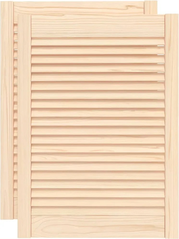 vidaXL Uși de dulap design lambriu, 2 buc., 69x49,4 cm, lemn masiv pin