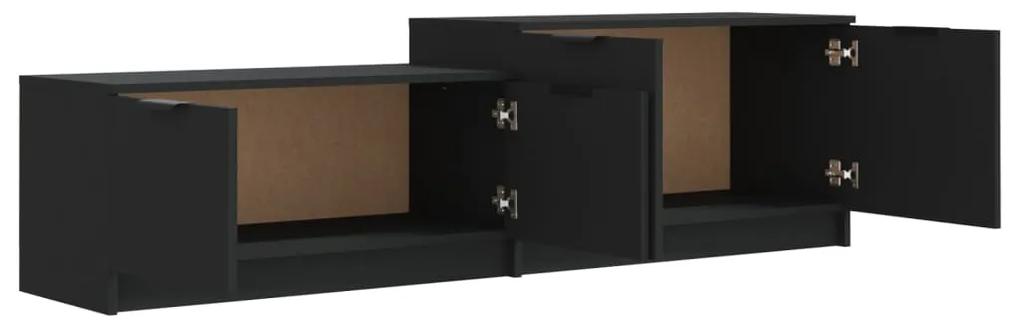 Comoda TV, negru, 158,5x36x45 cm, lemn prelucrat 1, Negru