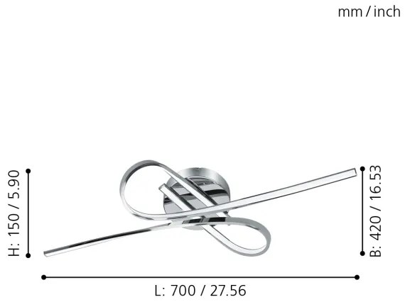 Eglo 96329 - Lustră aplicată LED SELVINA 2xLED/10W/230V