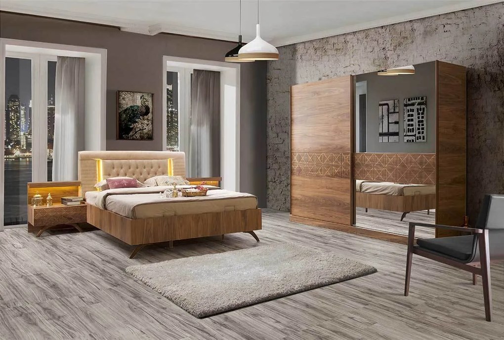 Walnut Set de mobilă turcească pentru dormitor în stil Modern