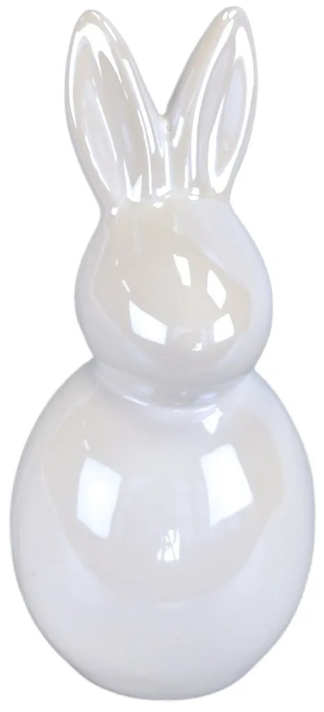 Decorațiuni de Paște Iepure alb, ceramică, 7,5 x17,5 x 7,5 cm