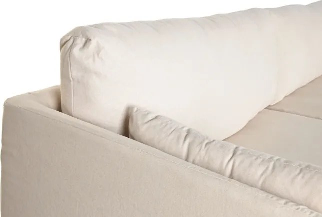 Canapea 4 locuri din in și bumbac bej, cu perne decorative incluse, „Canvas"