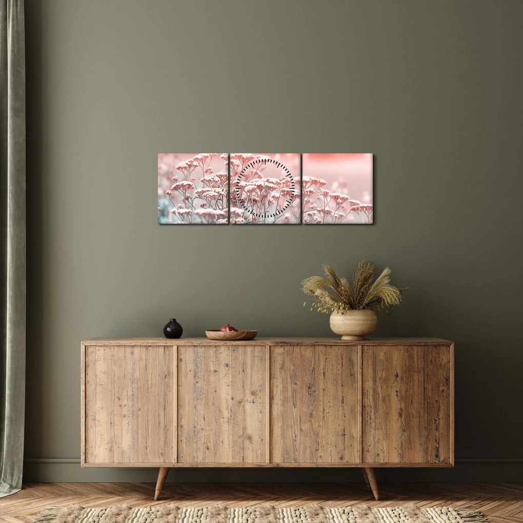 Tablou - Flori de câmp (cu ceas) (90x30 cm)