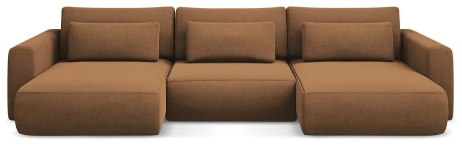 Colțar teracotă extensibil/cu spațiu de depozitare (în formă de "U") Kapua – Makamii