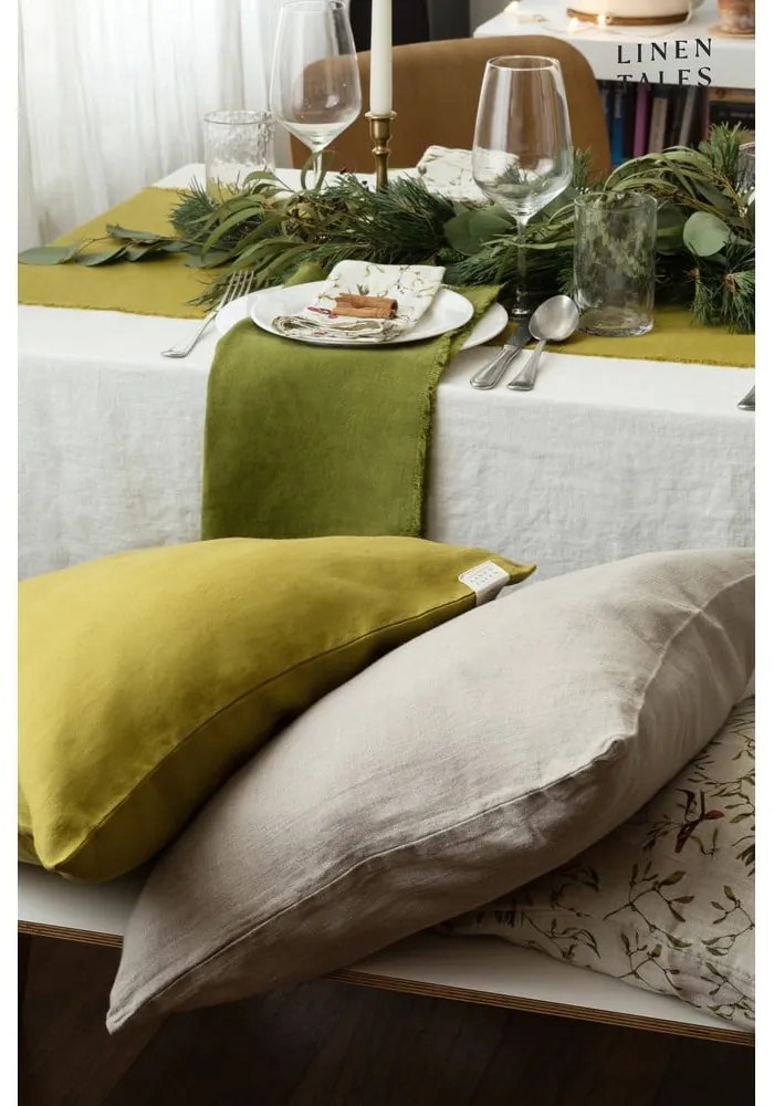 Față de pernă din in 45x45 cm Moss Green – Linen Tales