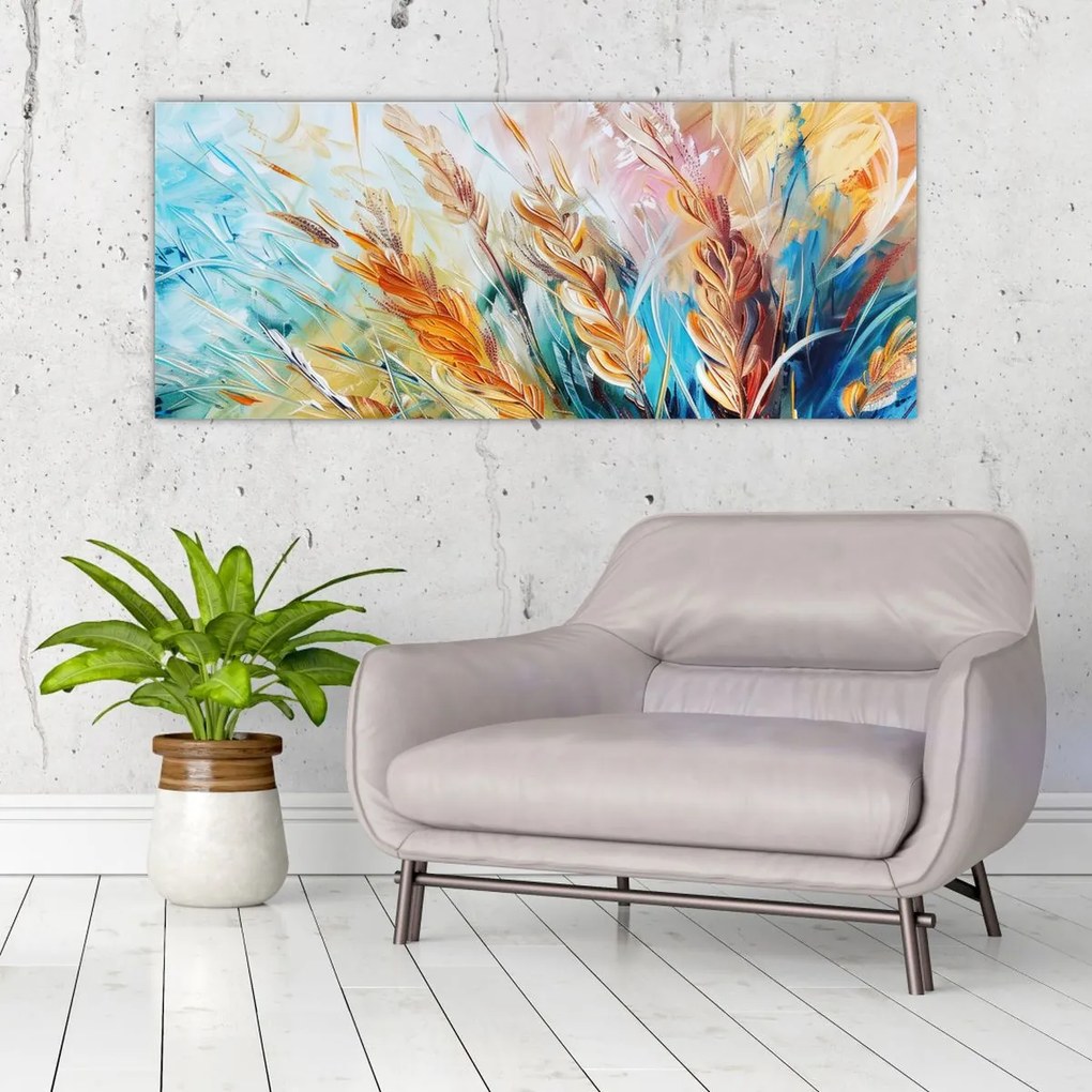 Tablou - Grâu, abstracție (120x50 cm)