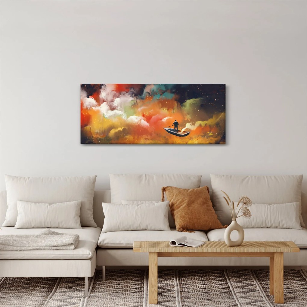 Tablou - Om navigând prin spațiu (120x50 cm)