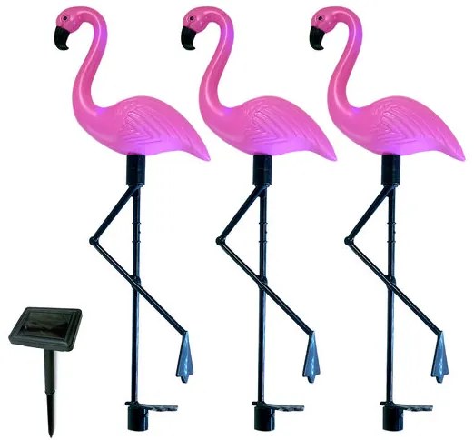 Lampa solara pentru gradina, 3 flamingo, 18x6x52 cm, Strend Pro