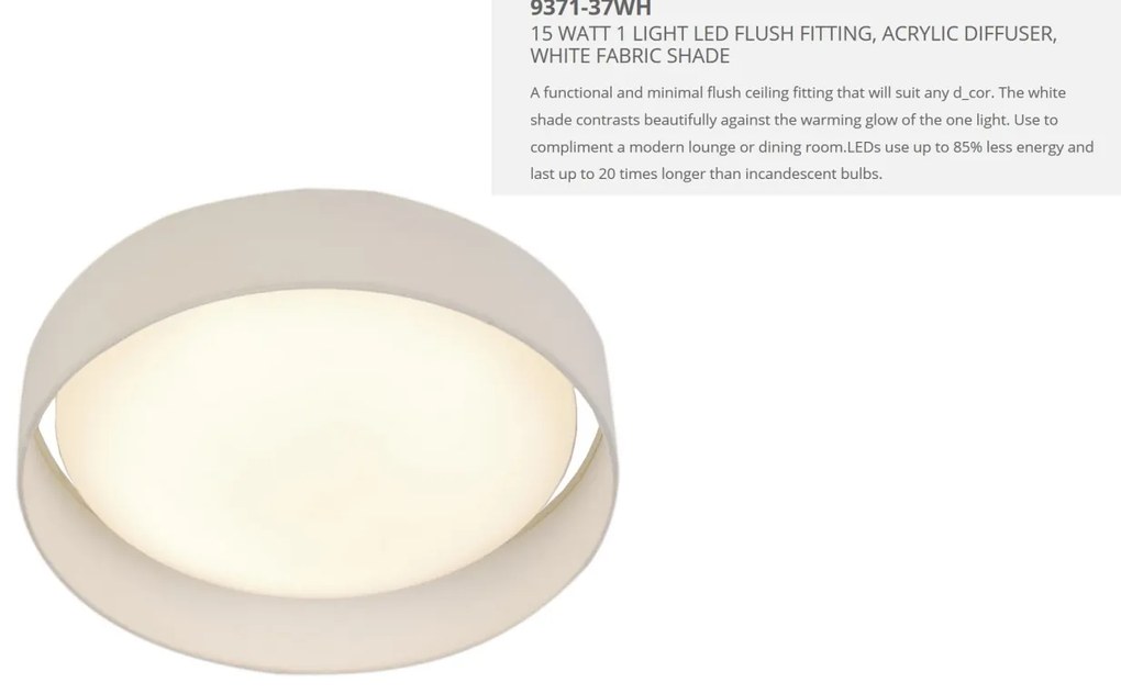 Lustra LED moderna 37cm Gianna alb 9371-37WH SRT