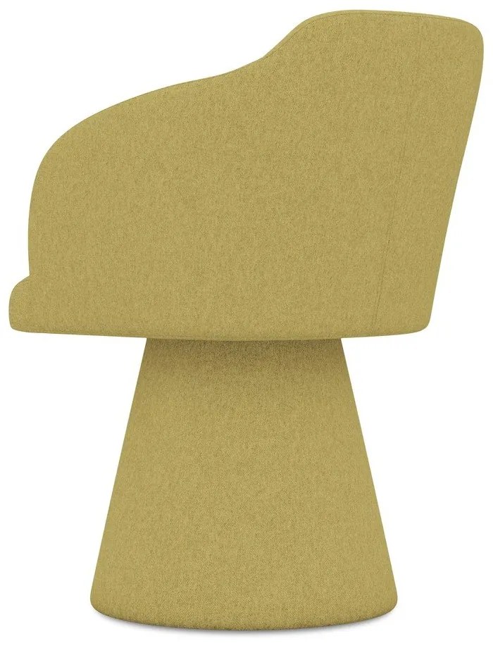 Scaun de sufragerie galben tapițat Kanoa – Makamii