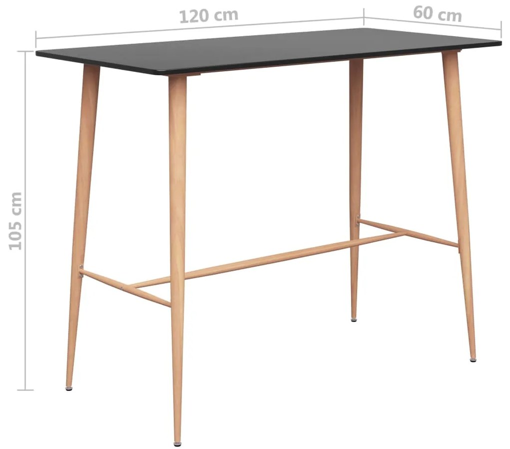 Set mobilier de bar, 5 piese, negru Negru, 5