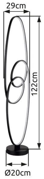 Lampadar LED Globo 67177-36S SPIRA LED/39W/230V 2700/4000/6500K