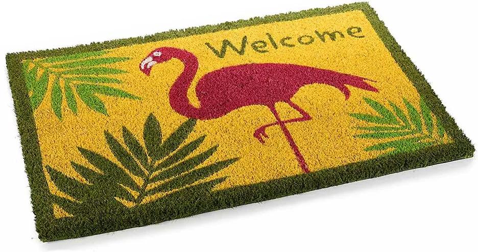 Covoras intrare casa antiderapant fibre cocos cauciuc Flamingo Welcome 60 cm x 40 cm