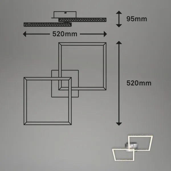 Plafonieră LED dimabilă Briloner 3751-019 FRAME LED/20W/230V crom