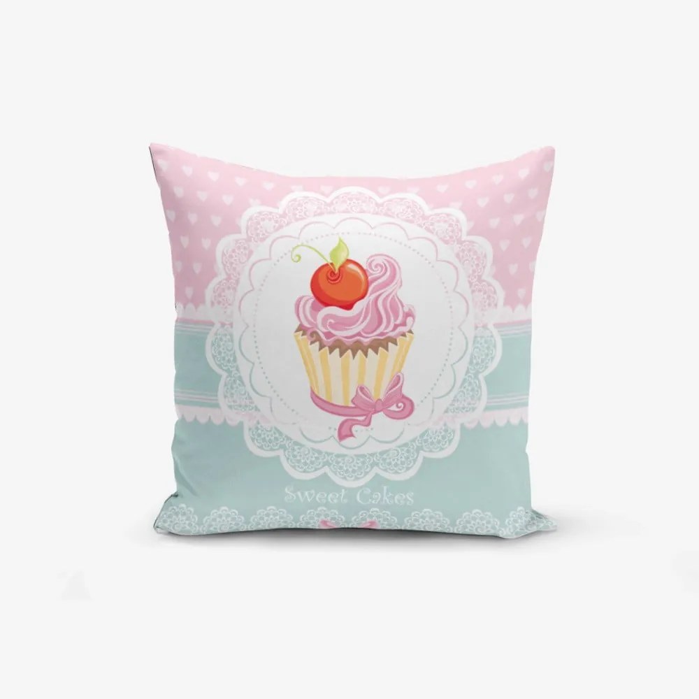 Față de pernă Minimalist Cushion Covers Cupcakes Pink Blue, 45 x 45 cm